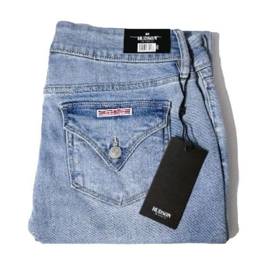 HUDSON Straight Stretch Denim Jeans 16/36 Flap Back Pocket Slim Fit Mid-Rise NWT - Picture 6 of 11